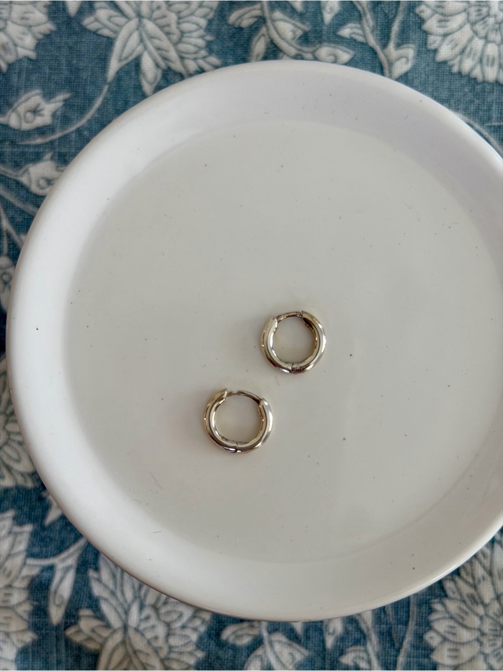 Classic Sterling Silver Hoop Huggie Earrings - Silver - Picture 2 of 4